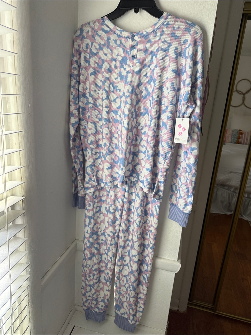 P.J. Salvage Pastel Leopard Lounge Set in Pink and Blue